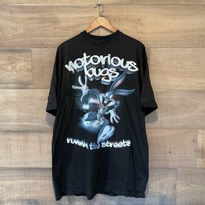 Official Classic Looney Tunes Notorious Bugs Black T-shirt 2X